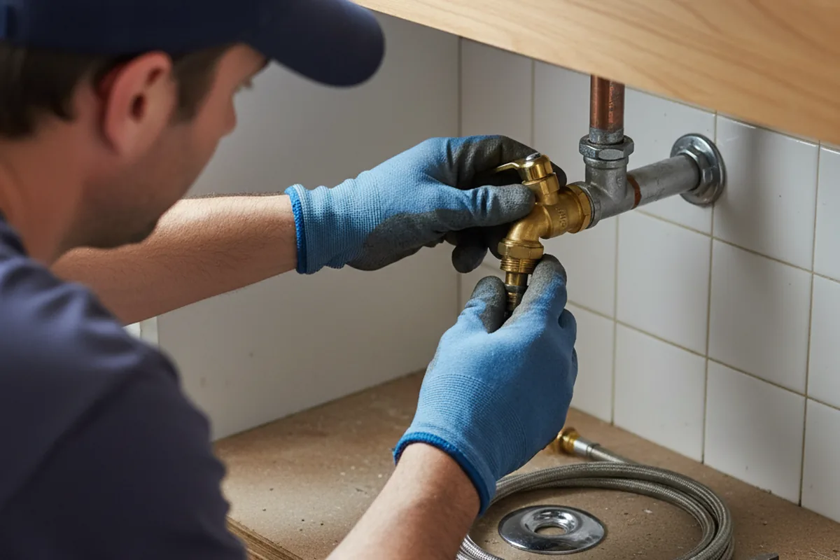Shutoff valve and fitting work during Emergency Plumbing in Moody